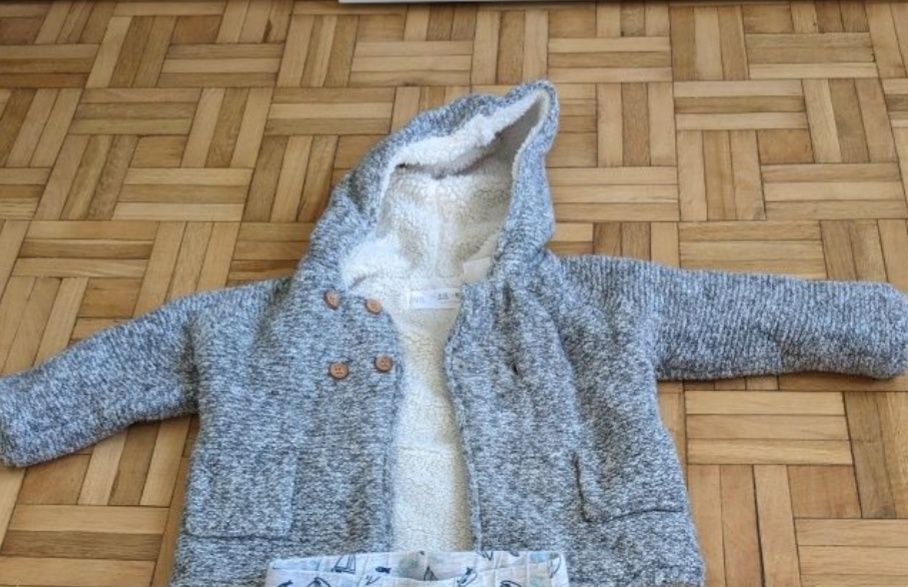 Zara ciepły polar kurteczka rozm. 80 i spodenki