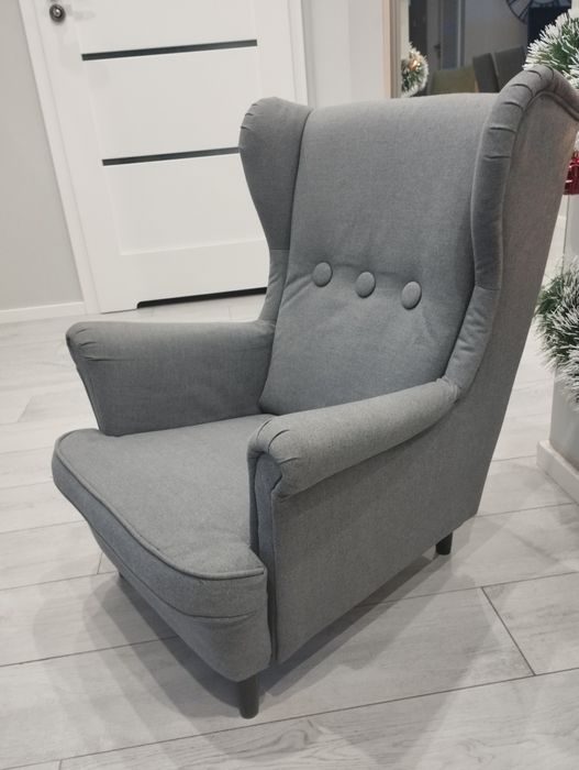 IKEA STRANDMON Fotel dziecięcy Visske szary