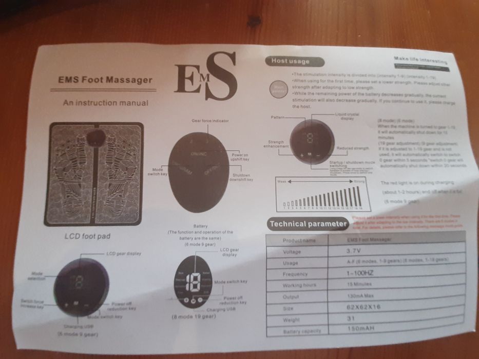 Massageador de pés EMS Foot Massager - Novo