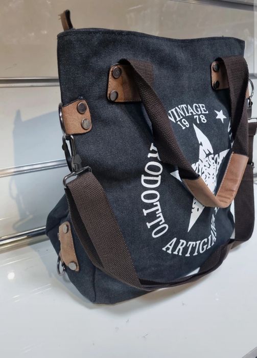 Torebka czarna duza shopper