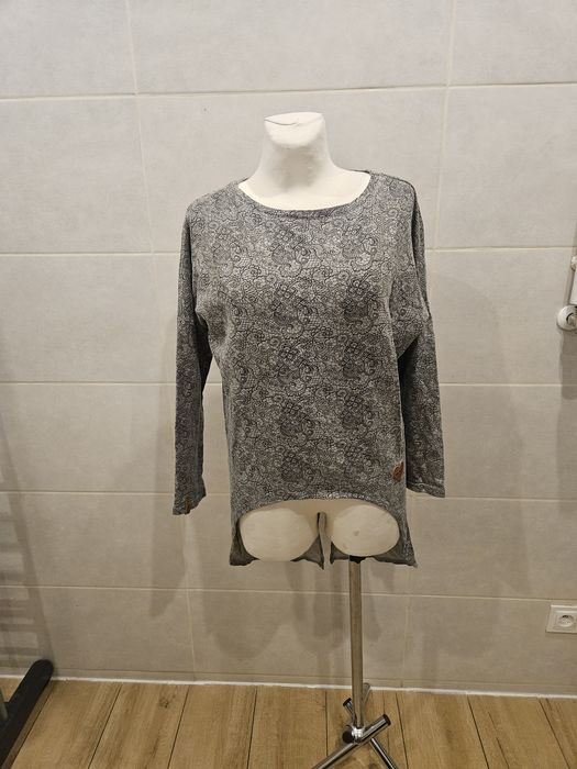 Bluza tunika szara wzory mi mi m okazja jesienna