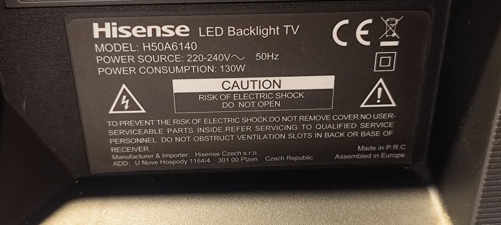 TV Hisense 50" avariado