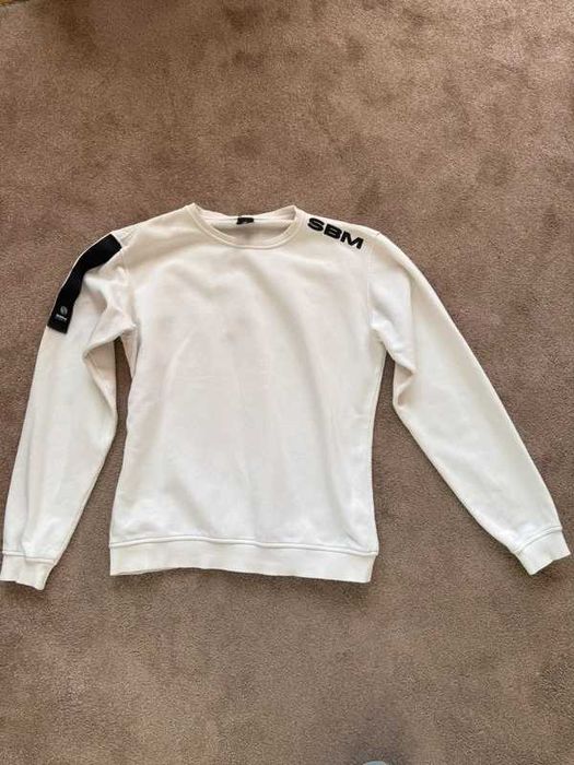 Bluza męska SBM Esthetic biała streetwear sportowa bez kaptura