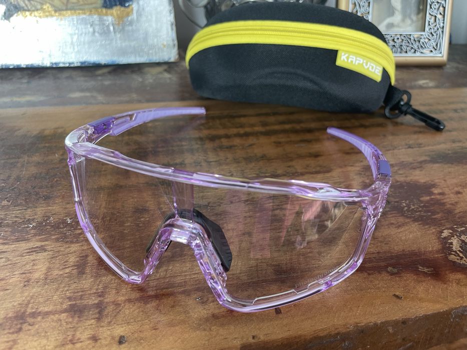 Nowe fioletowe okulary przeciwsłoneczne Kapvoe rowerowe UV