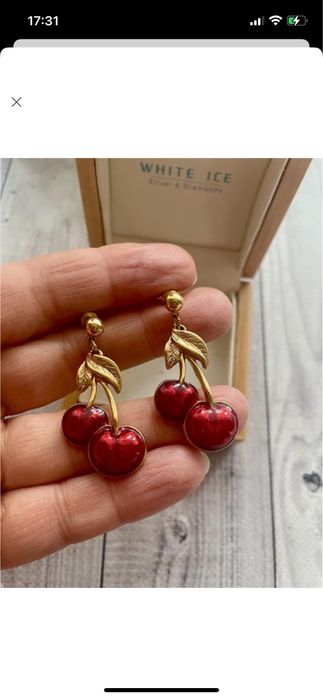 Avon вінтажні сережки вишеньки емаль американський вінтаж