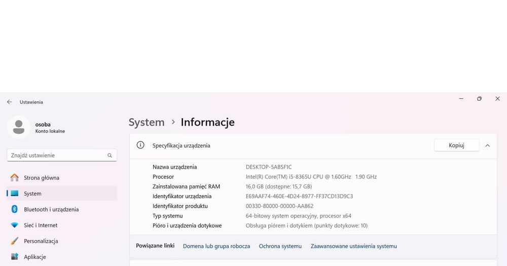Dell 5300 2in1 laptop/tablet i5 8365U, 16 GB, NVME 256 GB, 13", WIN 11