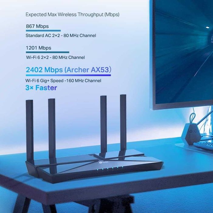 [Novo] Router TP-Link AX3000 Dual Band Gigabit Wi-Fi 6 (Archer AX53)