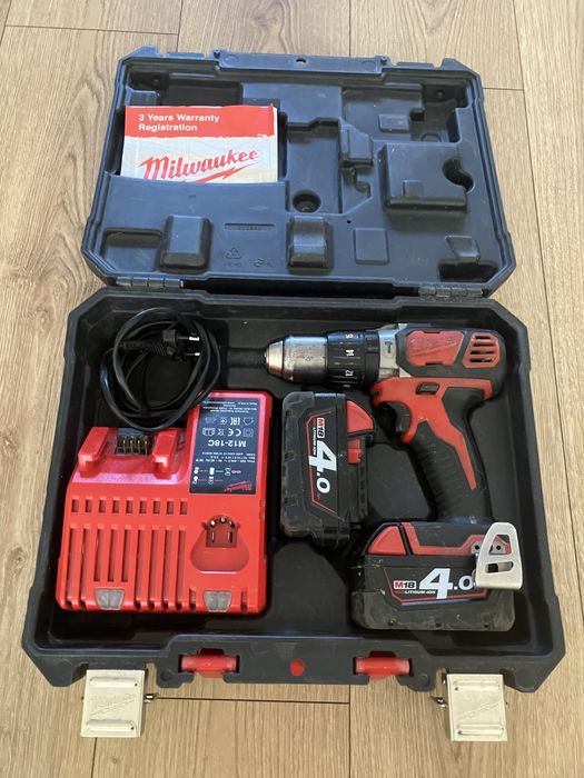 Zestaw Milwaukee wkrętarka M18 BPD, baterie, ładowarka, walizka 2016
