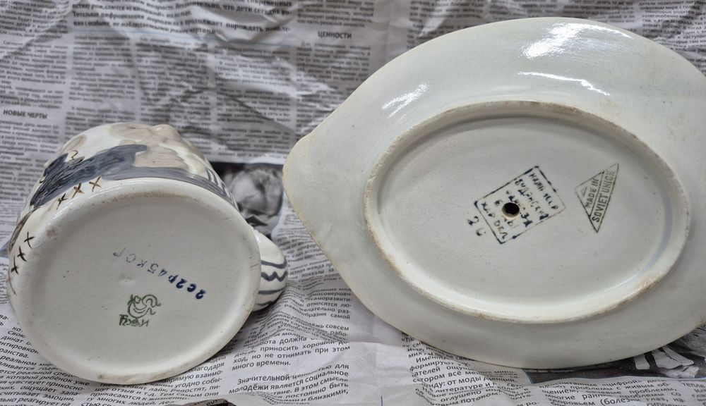 Коллекционная Чашка Курочка Ряба Соусник 1920х годов