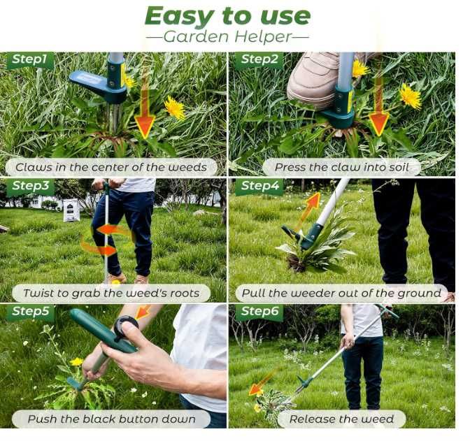 Wyrywacz chwastów Walensee 100 cm stal nierdzewna 3 szczęki