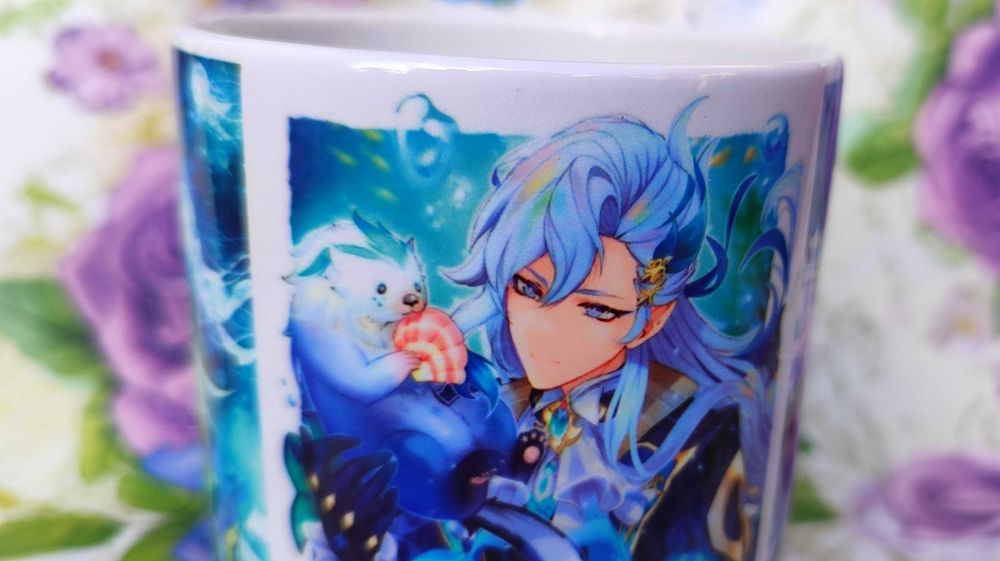 Чашка аниме чашка Геншин Нёвиллет Neuvillette Genshin impact Невиллет