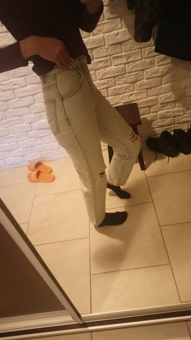 Cotton On Petite Jeansy Straight dżinsy w wysokim stanem szerokie dziu