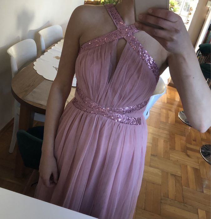 Sukienka Maxi Little Mistress Tiul Cekiny Wesele