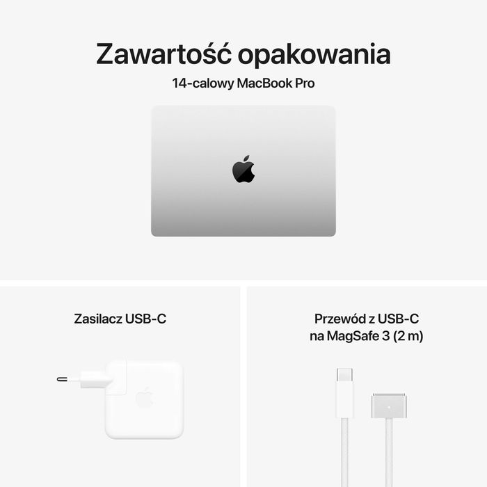 NOWY Apple MacBook Pro 14 M3 16RDZ 512GB SVLR +DODATKI RATY-0% FV23% GW-3LATA!