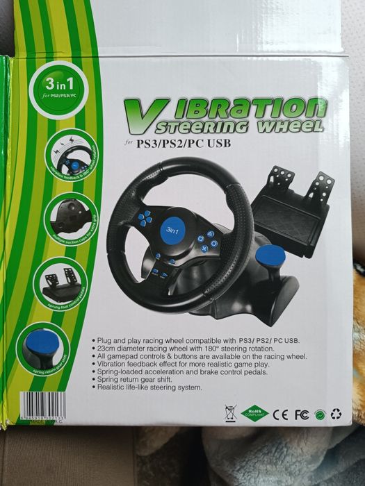 Ігрове кермо 3в1 Vibration steering wheel  для PS2/PS3/PC