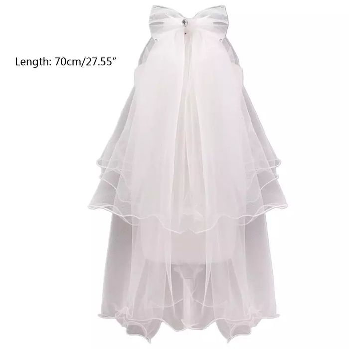 Фата с бантиком на гребешке