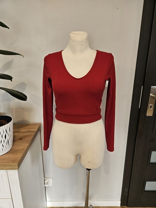 Bluzka na długi rękaw prążek tally weijl wyciecia xs