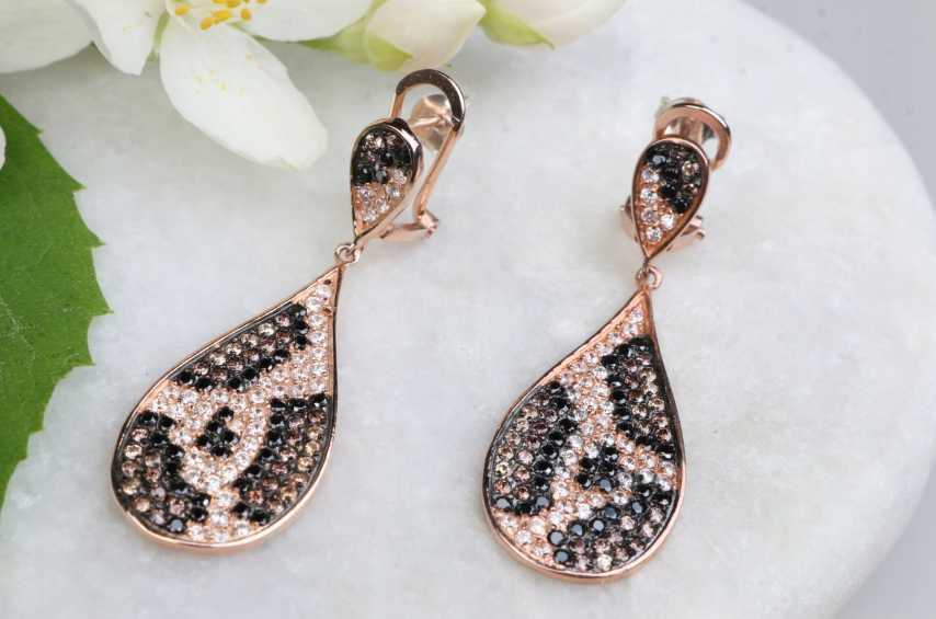 50) Duże kolczyki srebro pozłacane NOWE