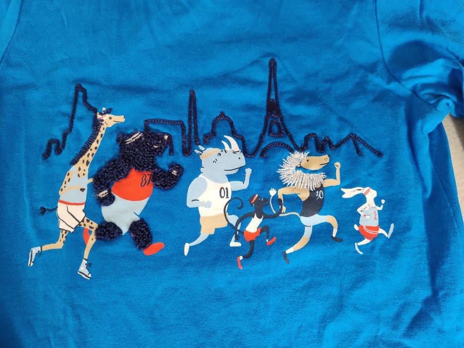 T-shirt, manga comprida, azul, Paris, Sergent Major, 5 anos, 110 cm