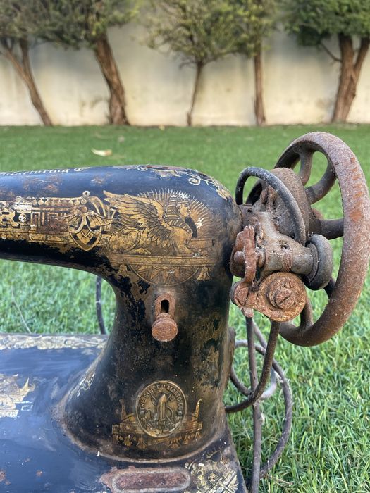 Máquina de costura Singer, decorativo, antigo egito