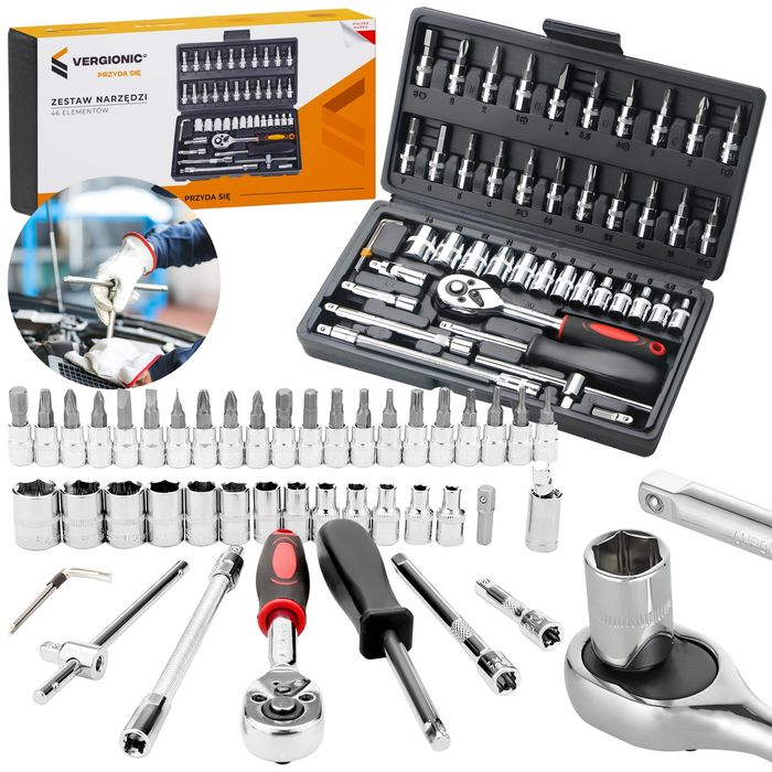 Klucz Klucze Zestaw narzędzi 46 el. VERGIONIC
Zestaw narzędzi to zdecy
