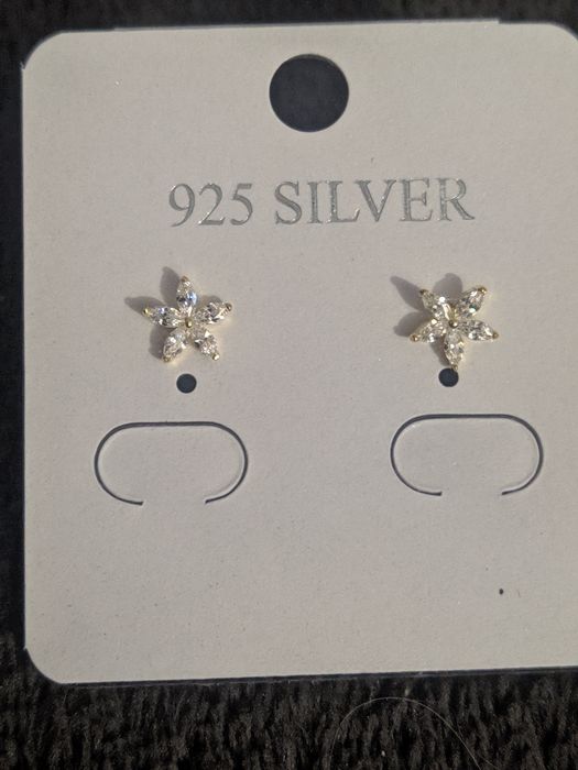 Nowe kolczyki kwiatuszki 6mm - srebro 925