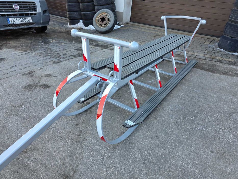 Sanki Kuligowe / Masywne Duże Sanie do Quada Traktora Siedzisko 195cm