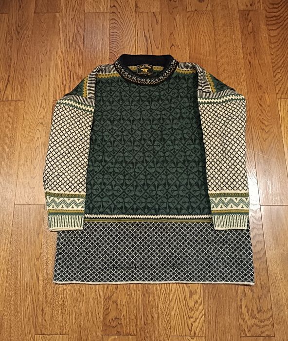 Sweter Wełniany Volund Norweski 100% Lambs Wool Zimowy Męski L
