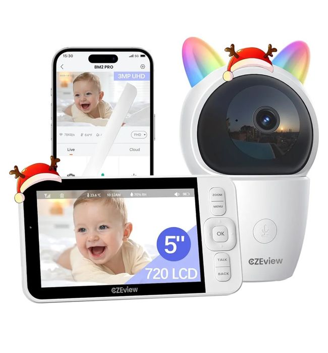 CZEview BM 2PRO відеоняня, 2K, WiFi, звук, Рух, нічне бач. нічник.НОВА