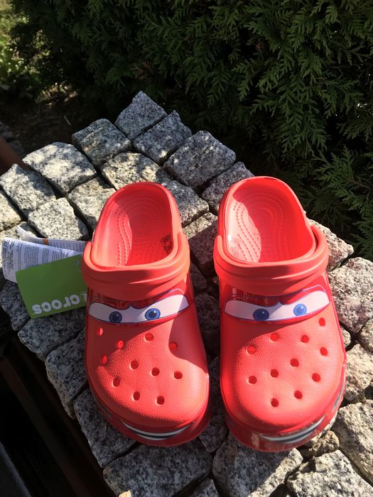 Crocs klapki czerwone zygzak mcqueen na lato 37-38