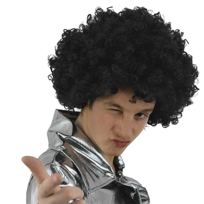 Peruka Afro Kręcone Czarne Włosy Halloween Karnawał Impreza Bal