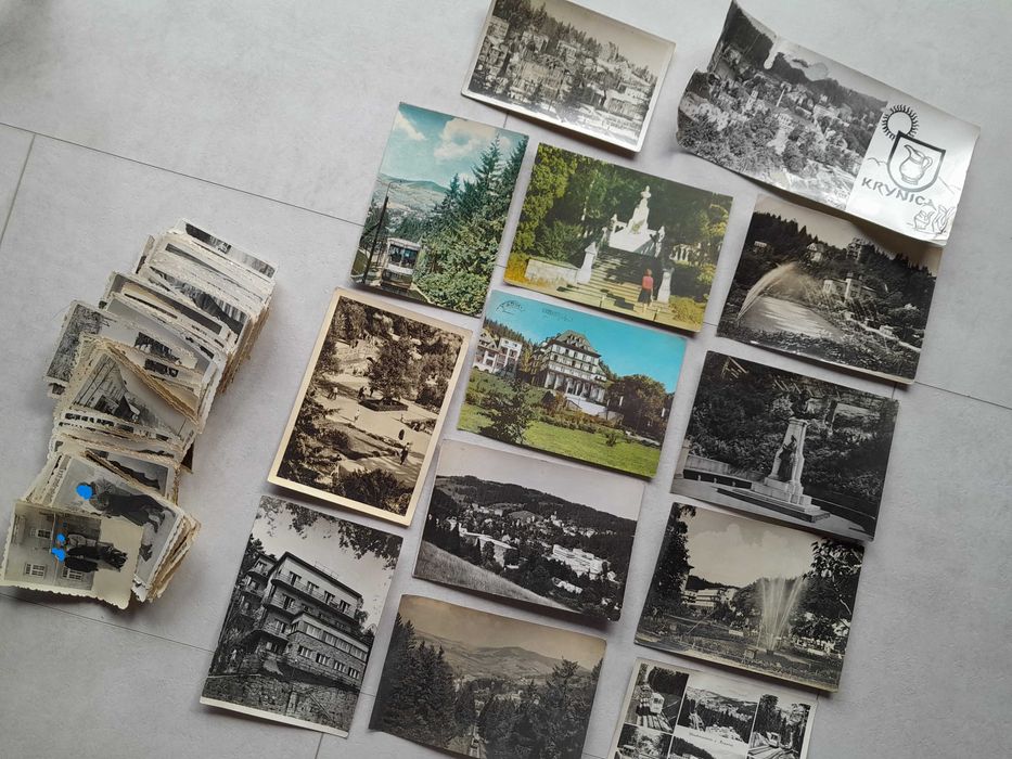 Stare kartki pocztowe pocztówki stare zdjęcia Krynica zestaw 13 + 80