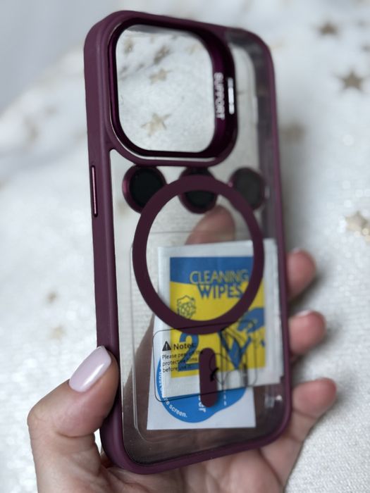 Iphone 15 pro etui case save burgund fiolet nowy