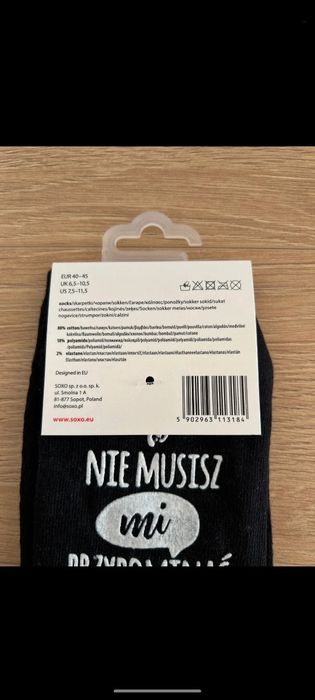 Nowe skarpety męskie SOXO