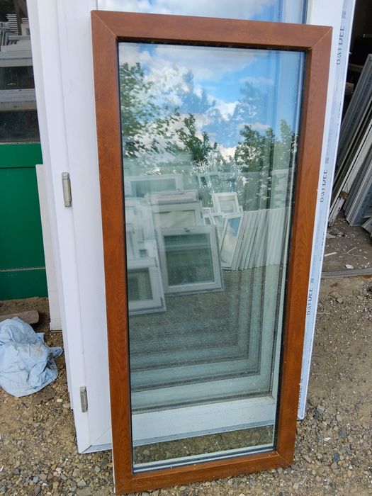 Okno pcv stałe antracyt lub złoty dąb 120 x 53