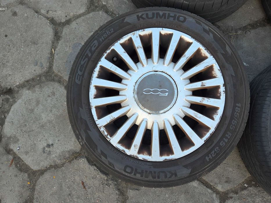 Fiat 500 alufelgi koła z oponami lato 24r 185/55 R15
