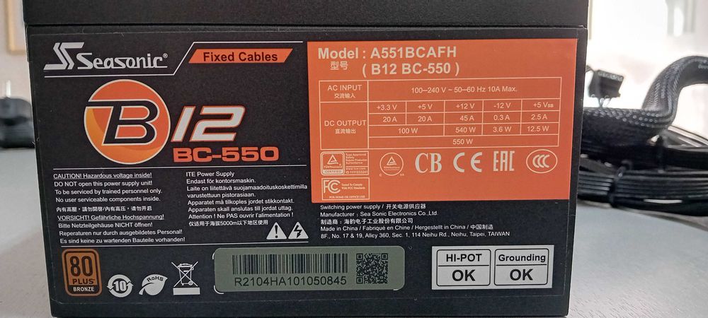 Fonte de alimentaçao Seasonic B-12 550W