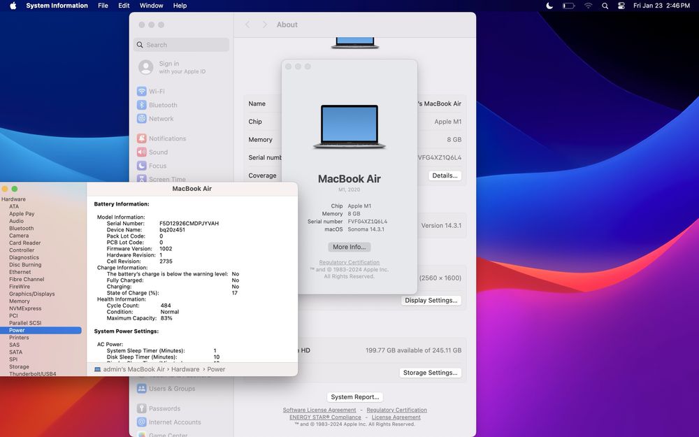 MacBook Air 13 M1 8Gb/256Gb  стан 9/10 #94102