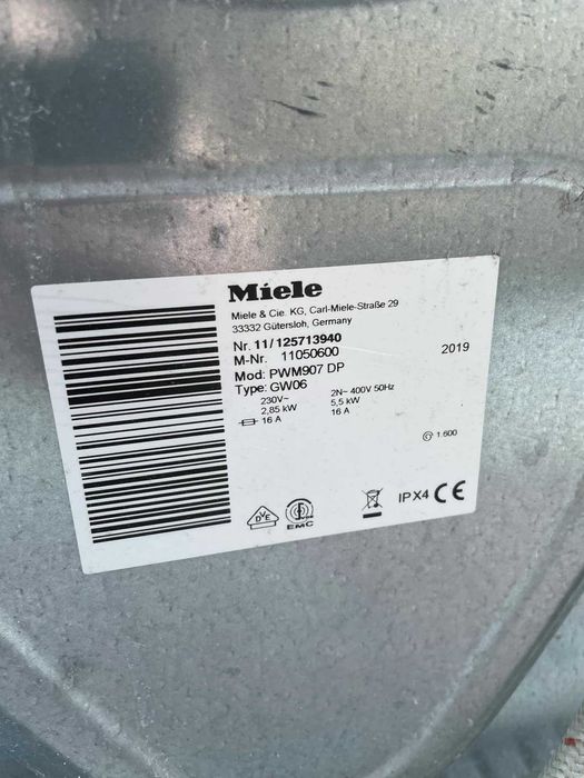 Pralka PROFESSIONAL do przemysłu Miele PWM 907 DP 2019 rok /Type  gw06