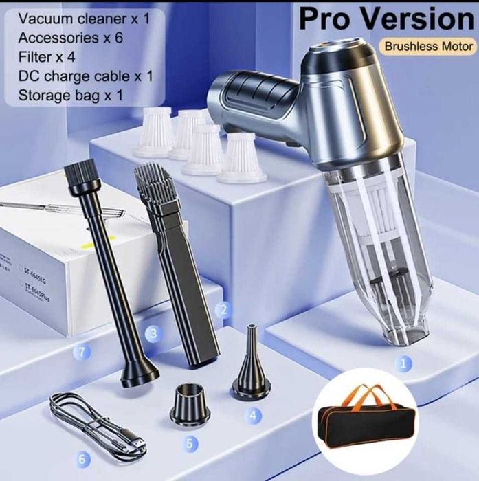 Aspirador / Soprador Filtro Lavável 95000PA P/Carro , Autocaravana