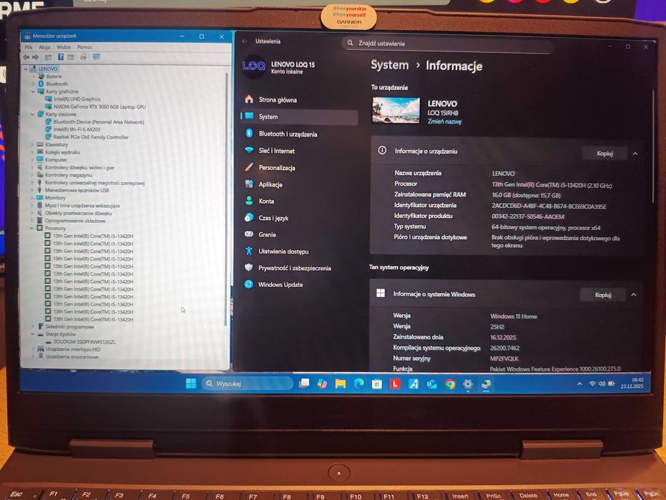 Lenovo LOQ-15 i5-13420H/16GB/512/RTX3050/144Hz