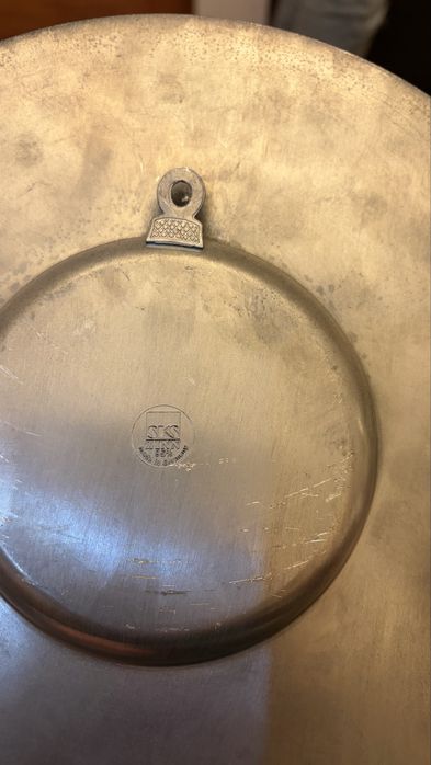Prato decorativo em estanho puro 95%
