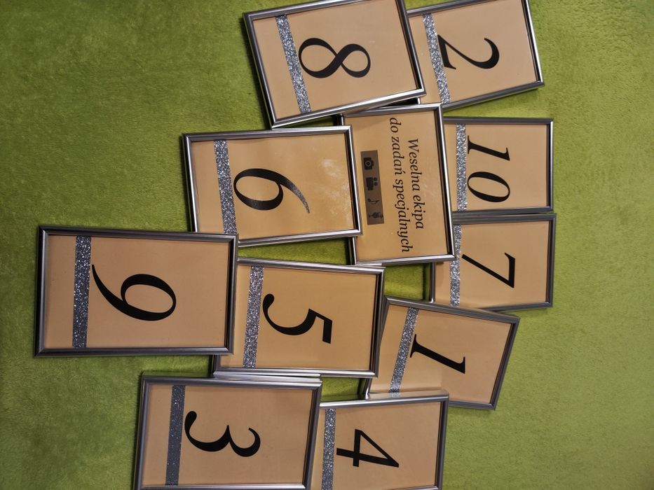 Wesele ślub - numeracja stołów numerki na stół