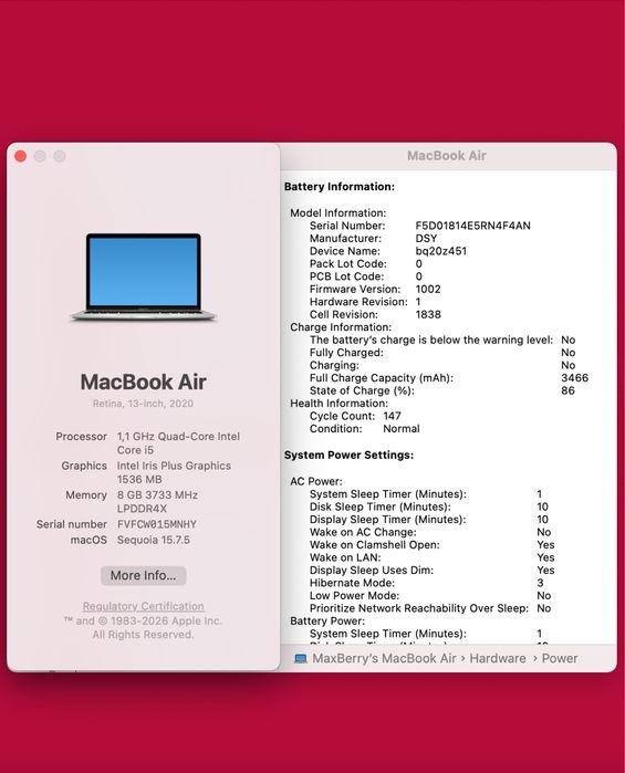 MacBook Air 13 2020 i5 1.1ghz 8/256gb !! Гарантія від магазину !!