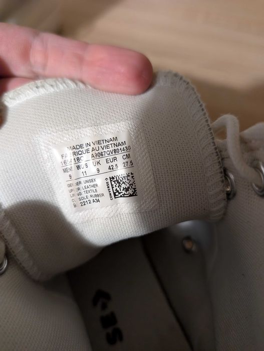 Кожаные высокие кеды Converse, размер 42,5 (27,5 см)