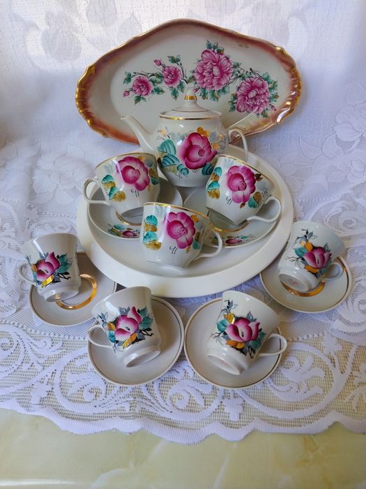 Частини сервізів чайних та кавових ФЗ Урср рози ягідки квіти