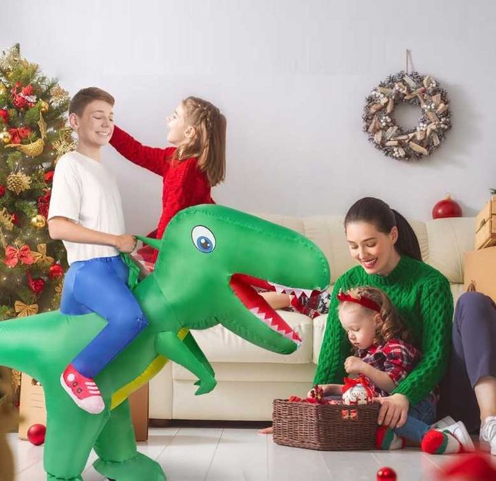 KOSTIUM DINOZAURA Dla dzieci Strój Halloween Karnawał Nadmuchiwany