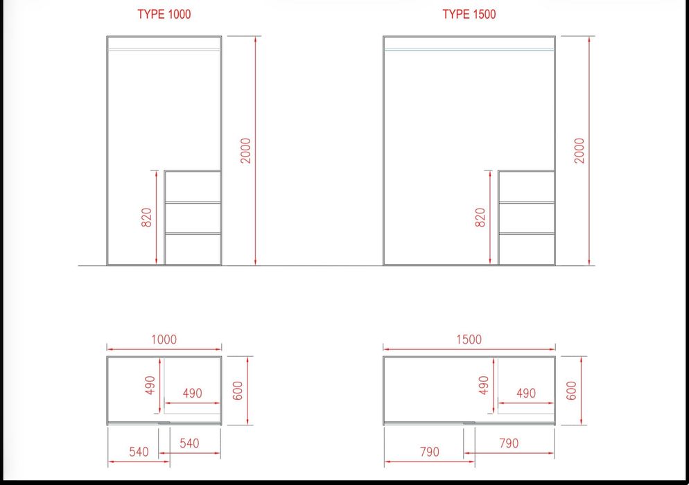 Armário Novo – 2 Modelos (1m e 1,5m) | Embutir ou Livre