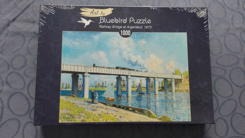 Puzzle 1000 Bluebird Monet - Railway Bridge at Argenteuil malarstwo