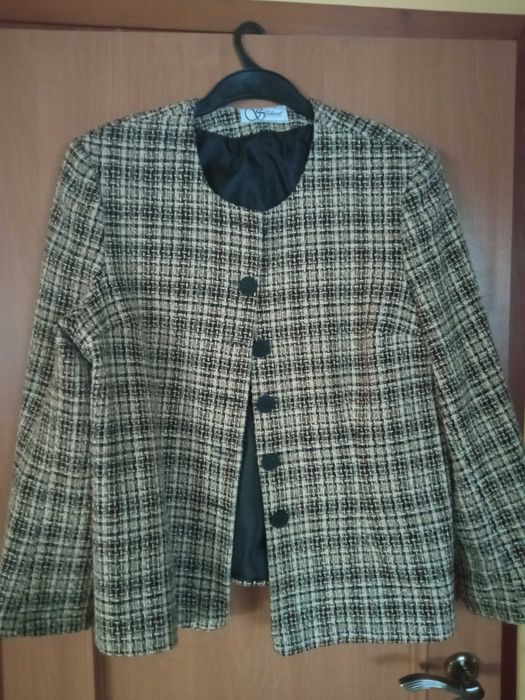 Elegancka marynarka w kratę vintage